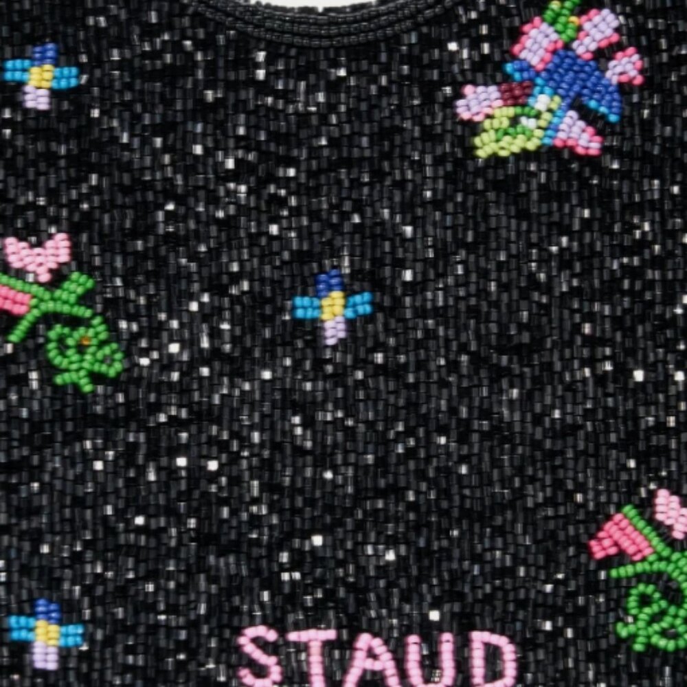 STAUD COTE BEADED BAG FIRST NIGHT BLOOM MSRP$395 Chic& Perfect for Day-to-Night
